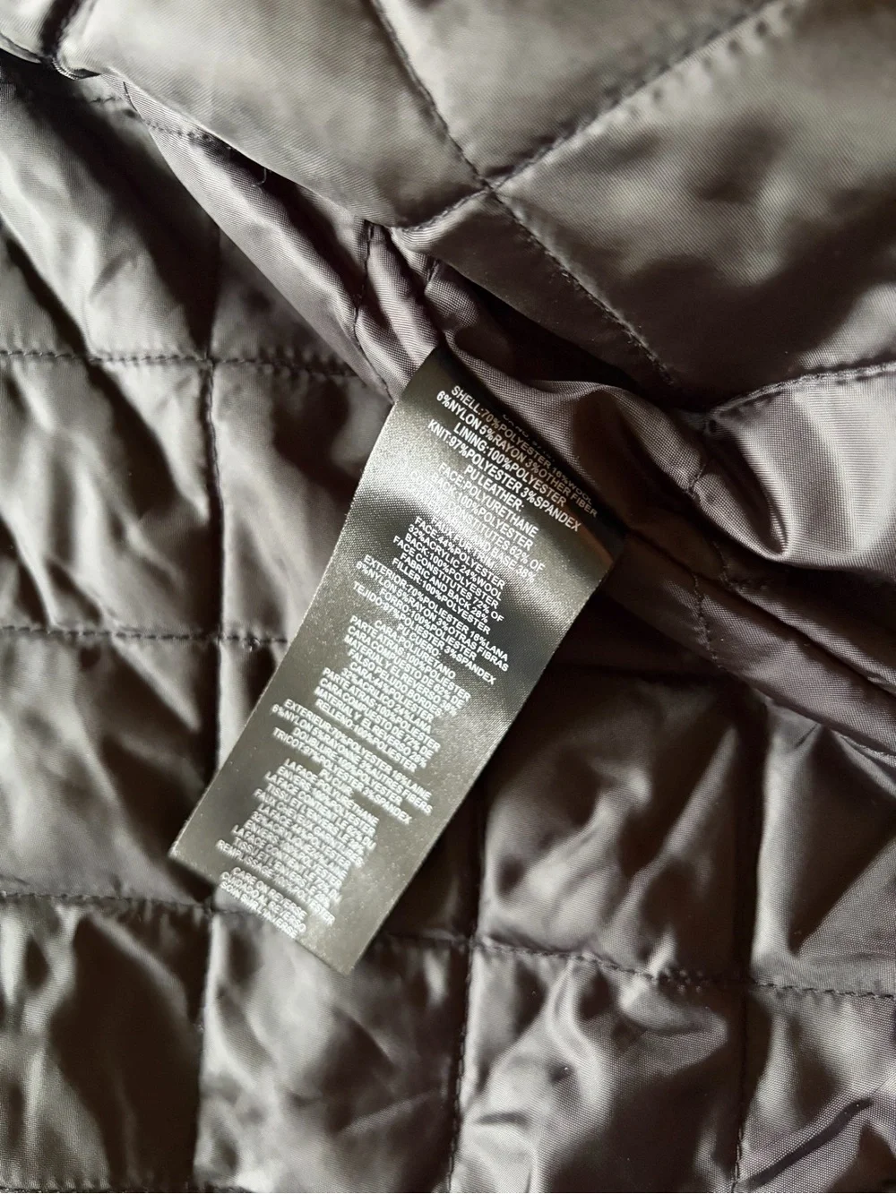 DKNY Black Bomber Jacket with Cream Sherpa Collar